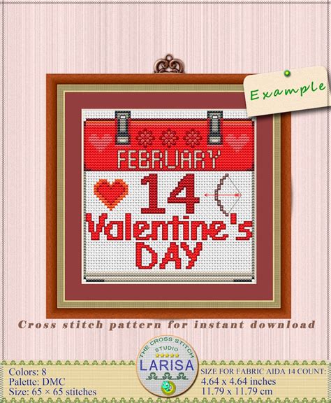 Valentines Day Cross Stitch Pattern Etsy