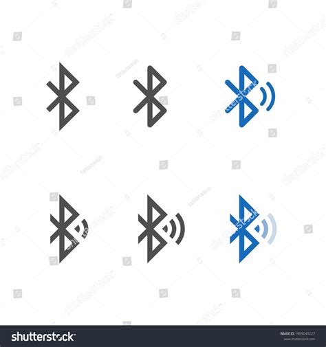 Bluetooth Icon Set Vector Isolated Connection Stock Vector Royalty