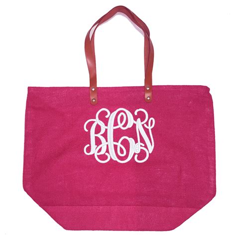 Monogrammed Jumbo Jute Tote Jute Totes Monogram United Monograms