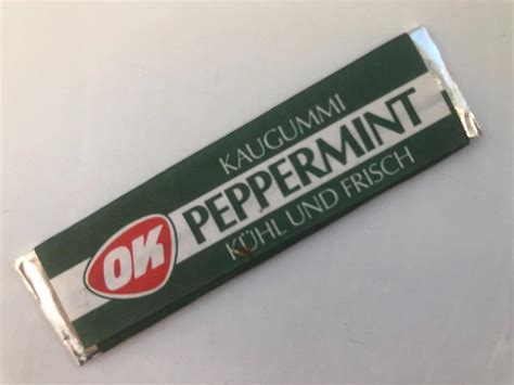 Stará Německá Nerozbalená Plátková žvýkačka Ok Peppermint Chewing Gum