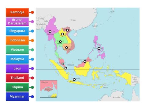 Mengenal Negara Negara Asean Diagrama Con Etiquetas
