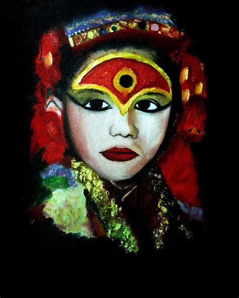 Kumari The Living Goddess In Nepal Painting By Sushant Adiga Pixels