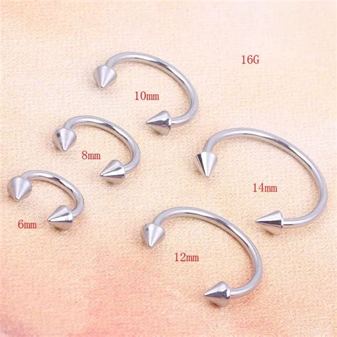 Wholesale Steel Piercing Horseshoe 16g 6 14mm Silver Barbells Horseshoe