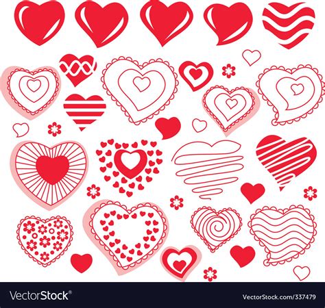 Collection Of Different Heart Shapes Royalty Free Vector
