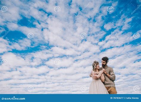 Couple Holding Hands Against The Sky Stock Image Image Of Background
