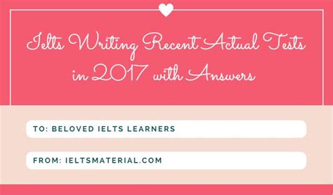 Ielts Writing Recent Actual Tests In 2017 With Answers Updating