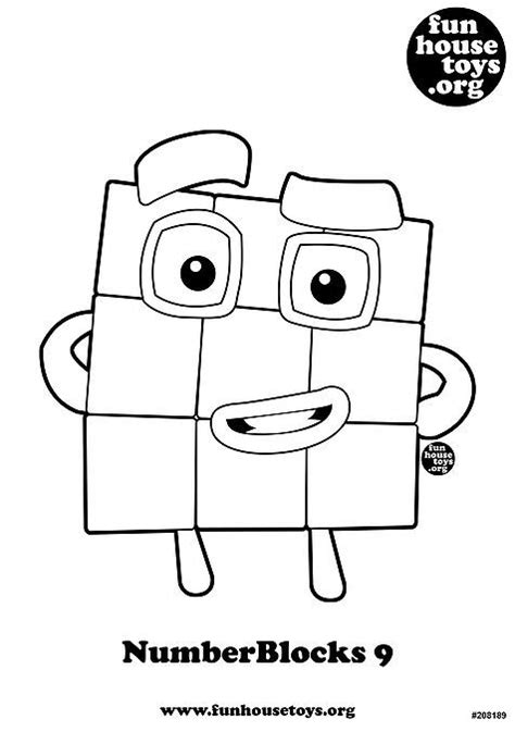 Numberblocks 9 Printable Coloring Page Coloring For Kids Free