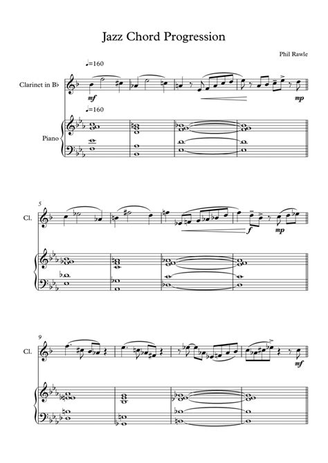 Jazz Chord Progression Clarinet Sheet Music Phil Rawle Clarinet Solo