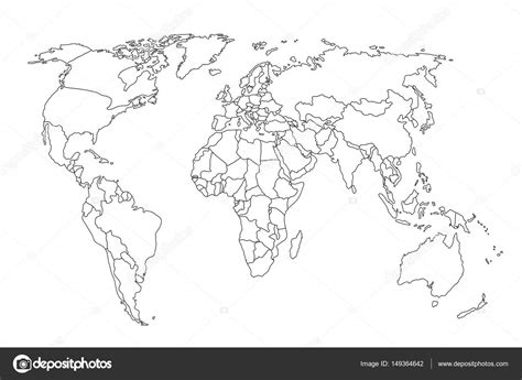 The Best Outline High Resolution World Political Map