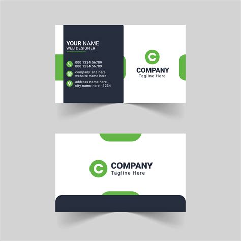 Green Modern Business Card Template Creative And Simple Business Card