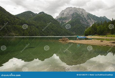 Lago Del Predil Predil Lake Italy Stock Image Image Of Mangart