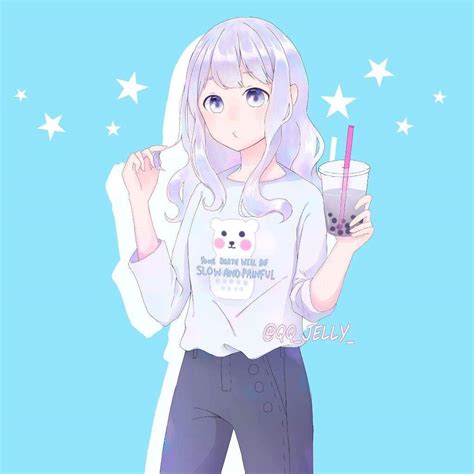 Anime Girl With Boba Tea