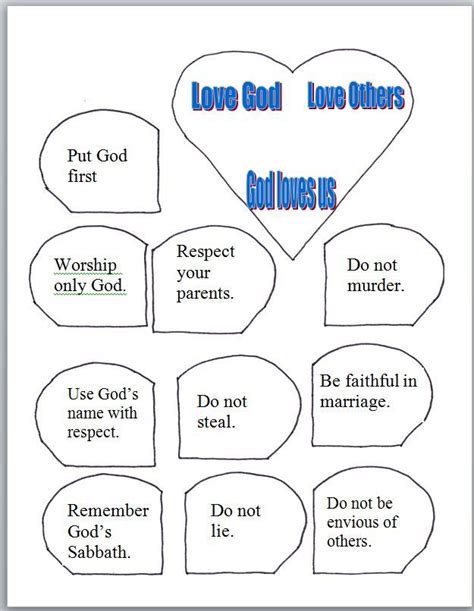 You can print it using your inkjet or laser printer and share with church great printable that you can use at home school, church, classroom, university, homeschooling. 10 Commandments printable for kids | 10 commandments craft ...