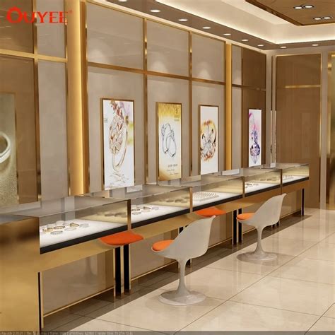 Ouyee Original Luxury Jewellery Shop Counter Design For Wooden Jewelry