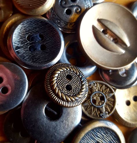 Vintage Metal Button Collectionvintage Metal Buttonsgold Etsy Uk