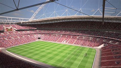 Wembley stadium, stadium in the borough of brent in northwestern london with a seating capacity of 90,000. 3D model Wembley Stadium London at Day and Night