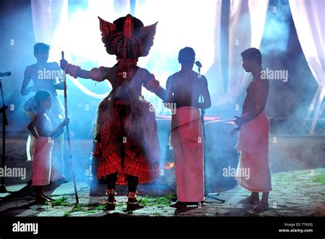 Dance of the Gods Theyyam Performers a Ritual from Kerala make-up