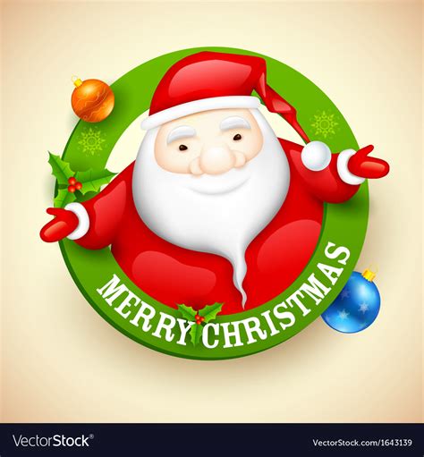 Santa Wishing Merry Christmas Royalty Free Vector Image
