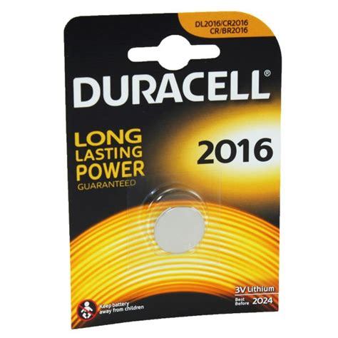 Duracell Car Key Battery Cr2016 Dl2016