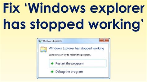 How To Fix Windows Explorer Has Stopped Working Youtube