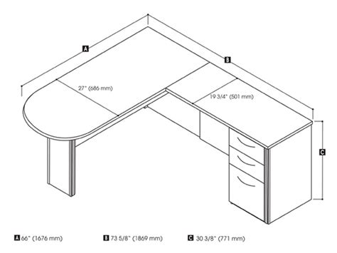 Basically, the depth of the computer is what measurement? Embassy L-Shaped Desk with Peninsula Table | Smart Furniture