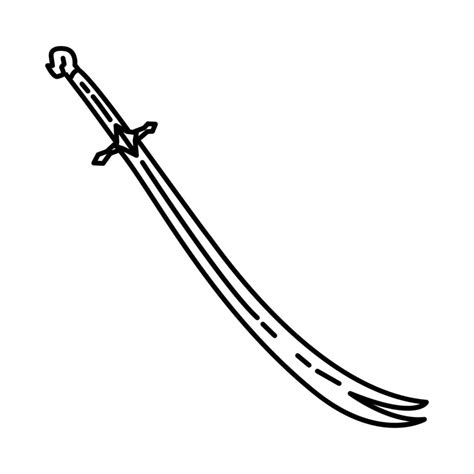 Zulfiqar Sword Of Hazrat Ali Icon Doodle Hand Drawn Or Outline Icon