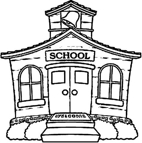 Coloring Pages School Building Coloring Pages