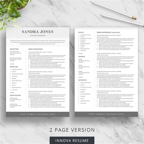 You must choose the format of your resume depending on your work and personal background. CV template for Microsoft Word - Innova Resume | Modern Resume Templates