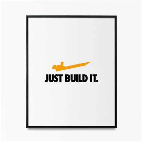Just Build It Digital Print Funny Printable Wall Art Minimalist Home