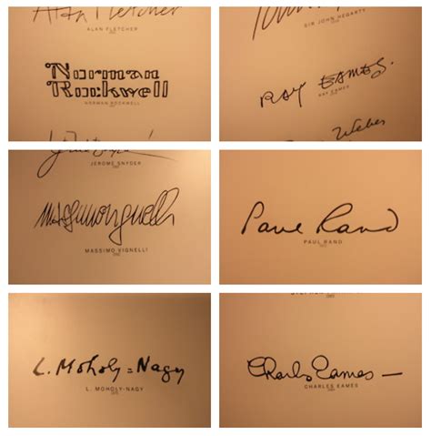Signatures Of Famous Artists And Designers Clockwise From Top Left