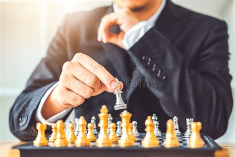 Businessman Playing Chess Game Planning Of Leading Strategy Successful