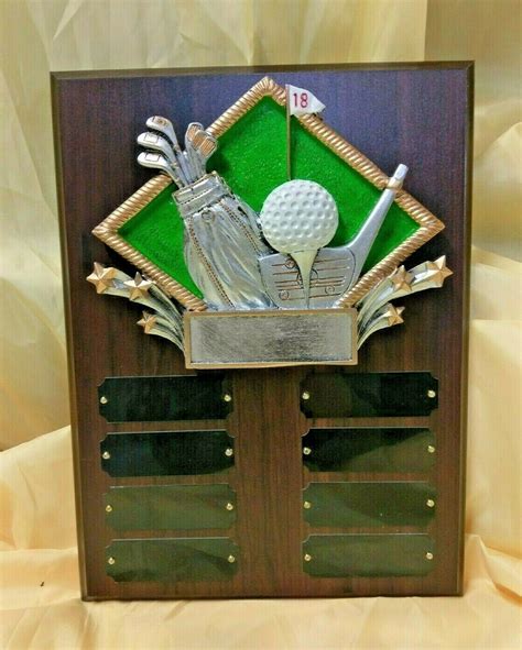 Beautiful Golf Perpetual Plaque 12 Year Golf Award Plaque With