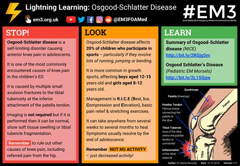 Lightning Learning Osgood Schlatter Disease — Em3 East Midlands