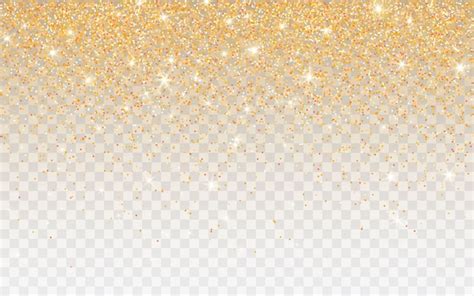 Brilho De Glitter Dourado Em Um Fundo Transparente Vetor Premium