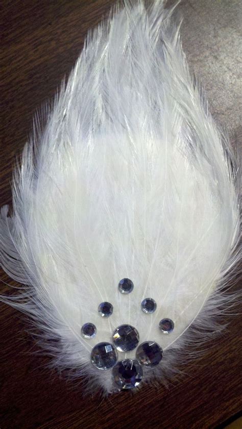 Handmade Sale Black Swan White Feather Hair Fascinator Perfect For