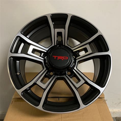 17 Inch Rims Fits Toyota Tundra Trd Style Rims Black Machined Finish