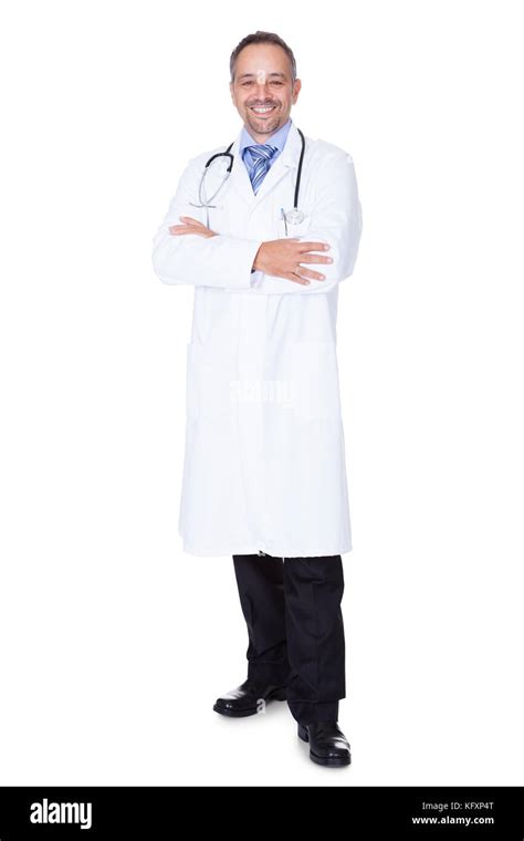 Portrait Of A Confident Doctor Isolated On White Background Stock Photo