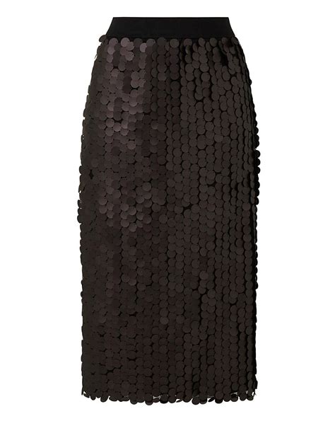 Black Disc Sequin Pencil Skirt Simply Be