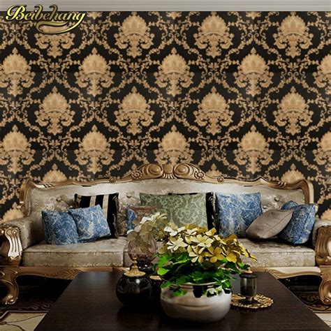 Beibehang Damask Wallpaper Black And White Classic Home Decor