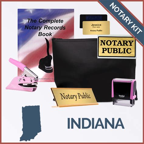 Indiana Pink Deluxe Notary Kit W Journal And Pouch Simply Stamps