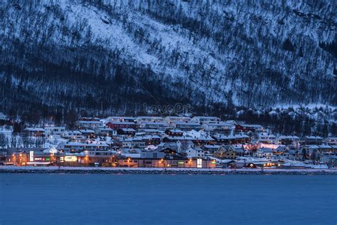 Nightscape Of Tromso A Famous Tourist City In The Arctic Circle Photo