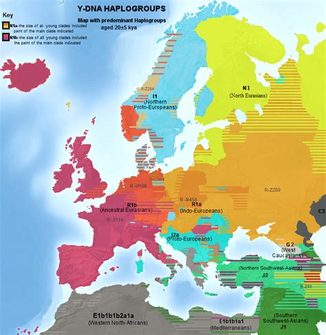 Detailed Map Of Europe Depicting Dominant Y Dna Haplogroups Image