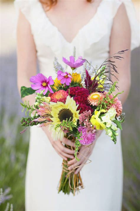Raspberry And Sunflower Bridal Bouquet Summer Wedding Florals By Indy