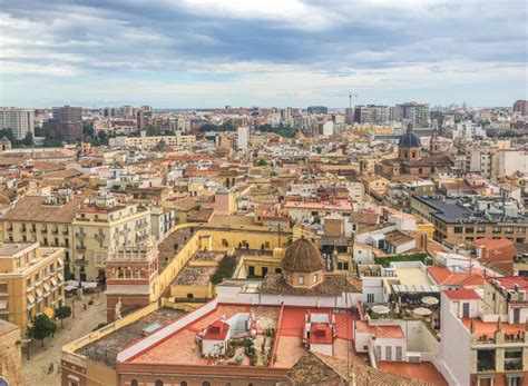 City Sky Landscape View Of Valencia City Spain Stock Image Image Of