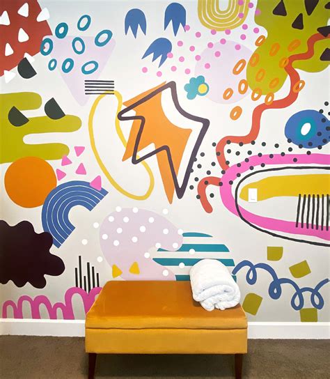 Paint This Abstract Sketch Shape Mural