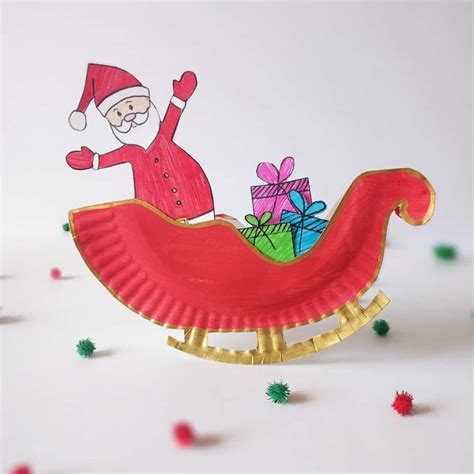 Rocking Santa Claus Sleigh Paper Plate Craft Hello Wonderful