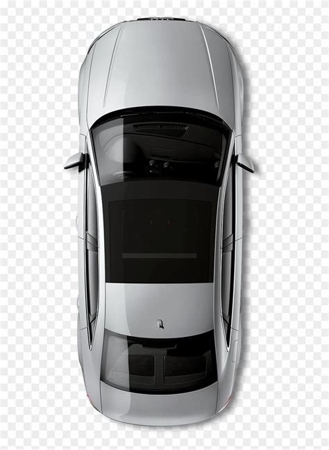 An Overhead View Of A Silver Car On A Transparent Background With The