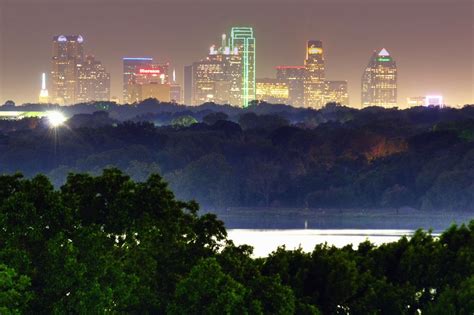 View From White Rock Lake Dallas Skyline Dallas Texas Skyline Night
