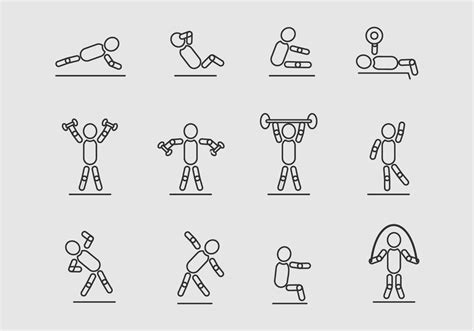 People Stickman Exercise Vector Icons 162266 Vector Art At Vecteezy