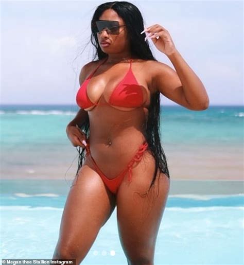 Megan Thee Stallion Shows Off Her Famous Curves In Cherry Red Thong
